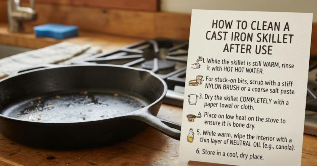 How to Clean a Cast Iron Skillet After Use: The Complete Care Guide
